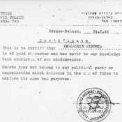 A character reference in connection with Sidonia’s visa, 1949. Reference